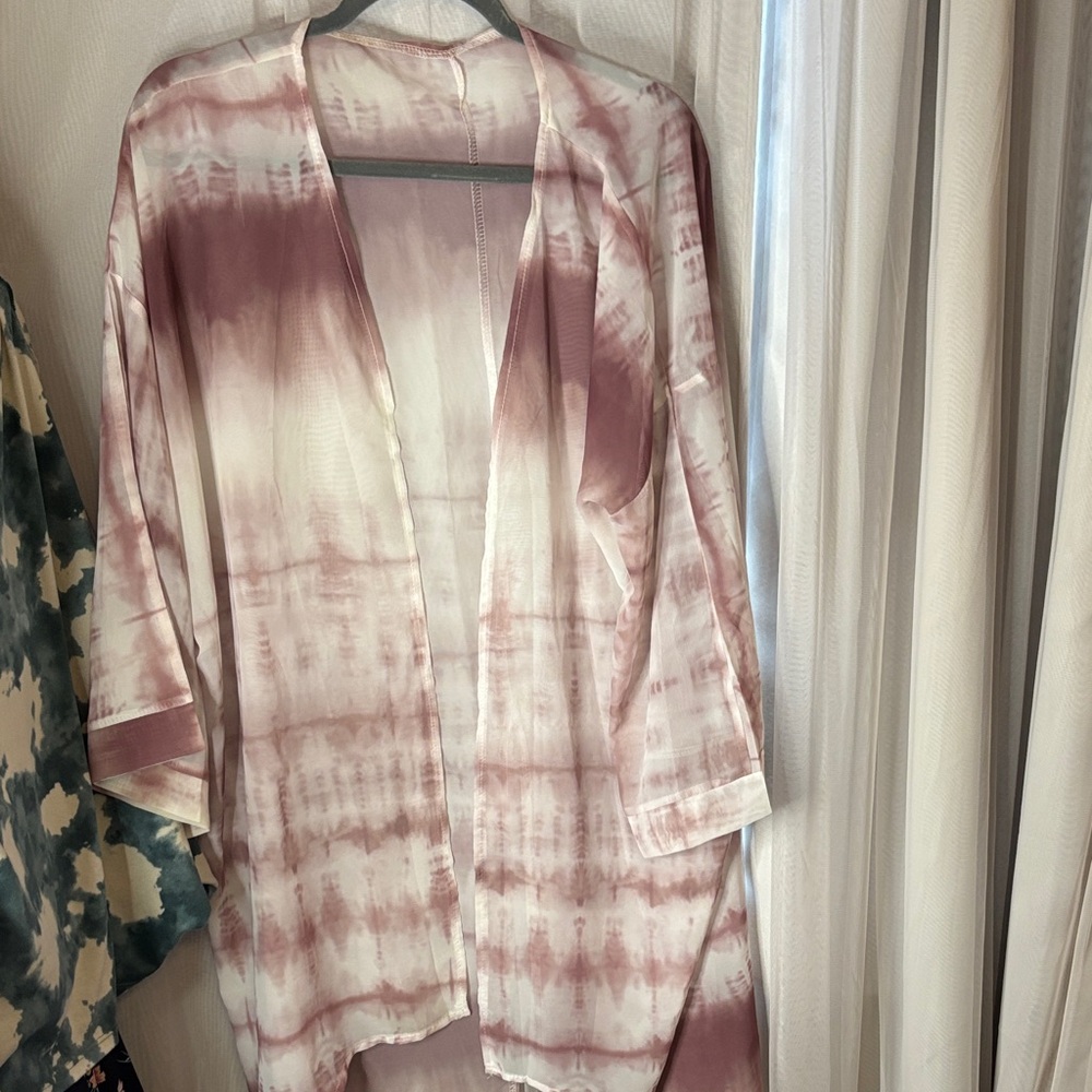 Tie-Dye Open Front Kimono